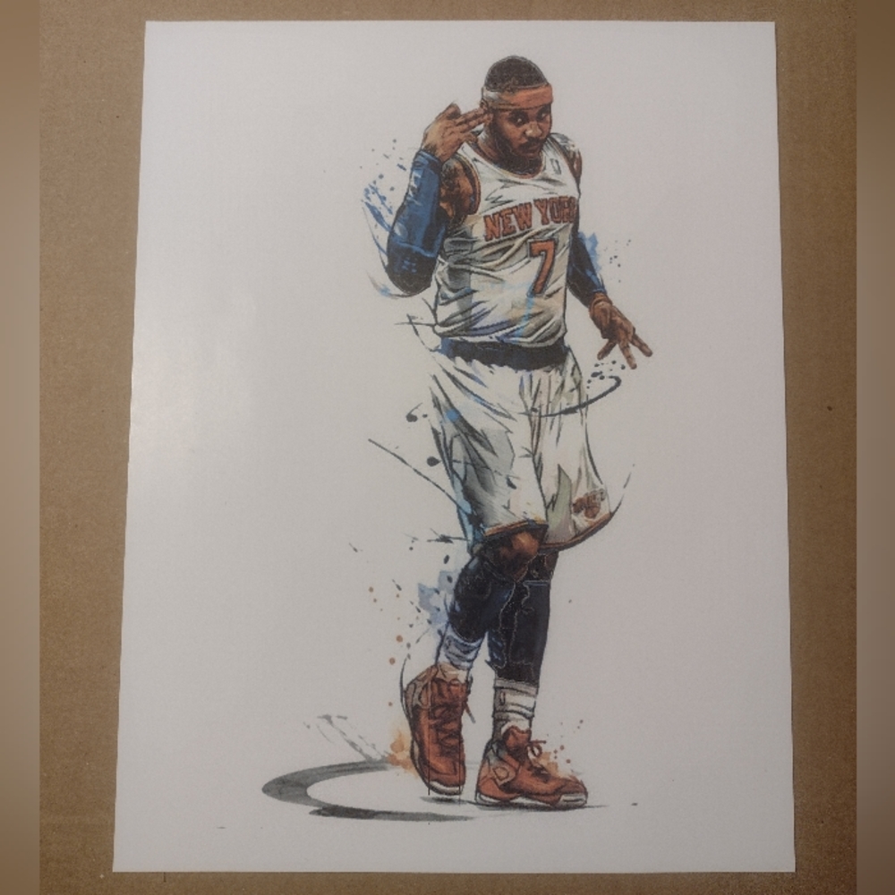 BRAND NEW!💯 CARMELO ANTHONY KNICKS GLOSSY 8.5x11 BASKETBALL COLOR ART POSTER!🤩